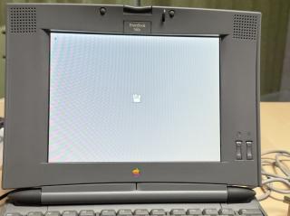 Powerbook 640c showing Question mark floppy drive boot fail icon 