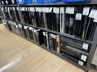 Shelves full of video players