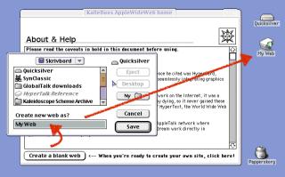 A MacOS screenshot showing a “Create a blank web” button