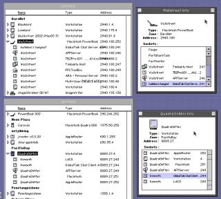 A screenshot of Trawl showing one machine running GlobalTalk Chat Server and one running GlobalTalk Chat Client