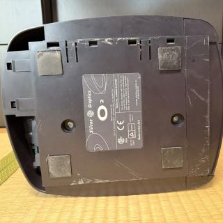 Bottom of SGI O2 showing Model No.: CMNB014ANT200 and Made In USA
