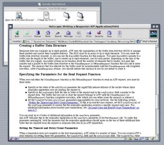 A screenshot of Netscape showing Inside Macintosh: Writing a Requester ATP Application (IM:N)
