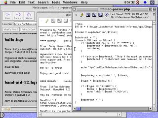 Screenshot of BBEdit on MacOS 8 showing PHP code