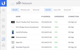 A screenshot of the Ubiquiti UniFi network management revealing the IP address of a smart oven