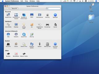A screenshot of System Preferences in Mac OS X 10.4 but also showing an “Ink” icon