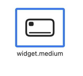SF Symbol for widget.medium, a round react with a dot in the top left and a line at the bottom