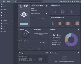 TrueNAS SCALE control panel