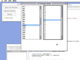 The same list Manager demo but in System 7 styling with basic black outlines