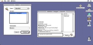 A screenshot of a basic chat application running under System 7