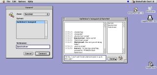 A screenshot of a basic chat application running under MacOS 9