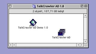 A folder containing a program named TalkCrawler AD Demo 1.0 and an After Dark module named TalkCrawler AD