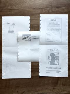 5 different dot matrix printouts