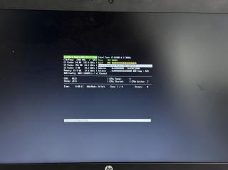 A photo of a laptop screen running memtest86