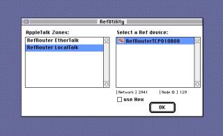 System 7 screenshot of the main dialog from before, but now the zones list if just the 3 we configured.
