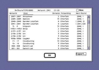 The list of visible networks, now showing all of GlobalTalk